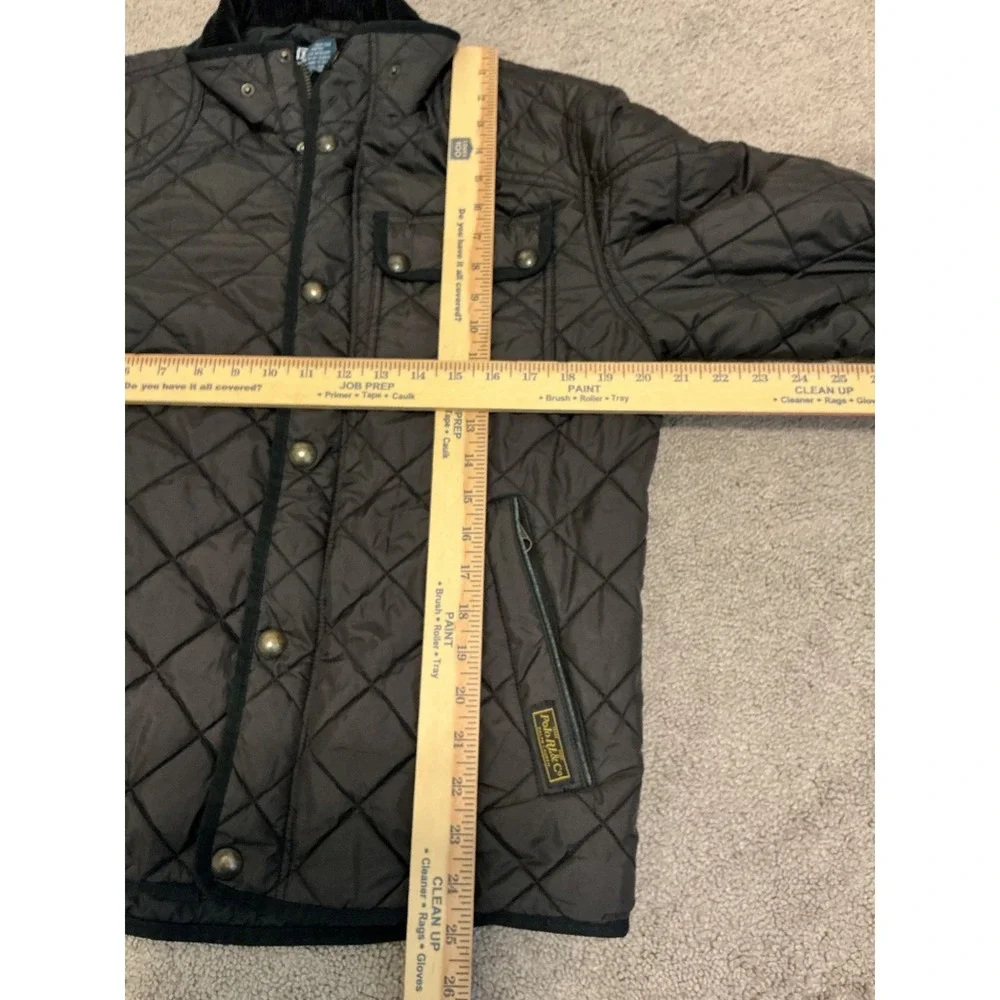 Polo Ralph Lauren Mens Quilted Jacket Black Diamond Quilt Polo Club Coat Medium